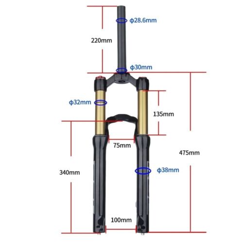 Air Suspension 24/20 Inch Fork Qr/Thru Axle Shock Absorber Bicycle Front Forks - Picture 12 of 25