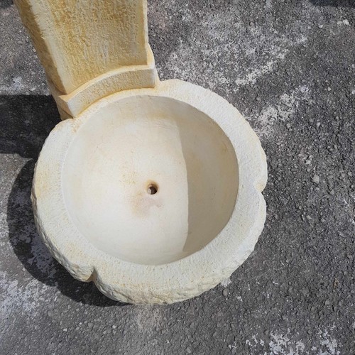 FONTANA CON COLONNINA E VASCA DA GIARDINO PER ESTERNO IN CEMENTO MARMO ALT 96 CM - Foto 7 di 16