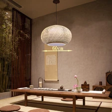 Modern Retro Rattan Lantern Pendant Light Chandelier Ceiling Hanging Lamp Decor