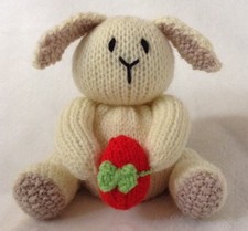 KNITTING PATTERN - Cream Easter bunny and egg chocolate orange cover /toy rabbit