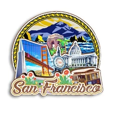 San Francisco America Refrigerator magnet 3D travel souvenirs wood
