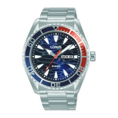 Lorus Herren Edelstahl Blue Wave Sport Armband Uhr RH383XA9 UVP 84,99 £