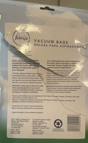 Febreze Hoover Z Premium Allergen Bags Extra Strength Pet Odor Eliminator 3 Read - Picture 5 of 5