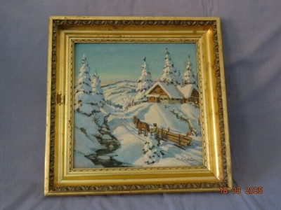 !!! Magnificent winter landscape Hubert Langner 1951 Alfons Walde style!!!
