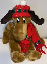 1987 Commonwealth 24" Christmas Mooseltoe Moose Holiday Stuffed Animal Plush