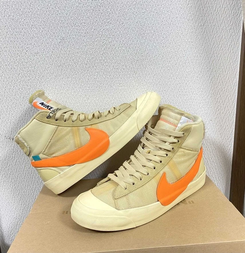 Sz 8 AA3832-700 OFF-WHITE × NIKE BLAZER MID ALL HALLOWS EVE