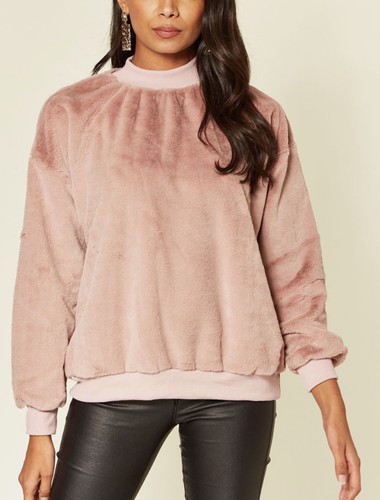 Women Ladies Dusty Pink Velour Soft 