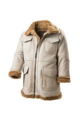 Giacca Pelle Bambina 4/6 Anni Giubbotto Vero Montone Made In Italy