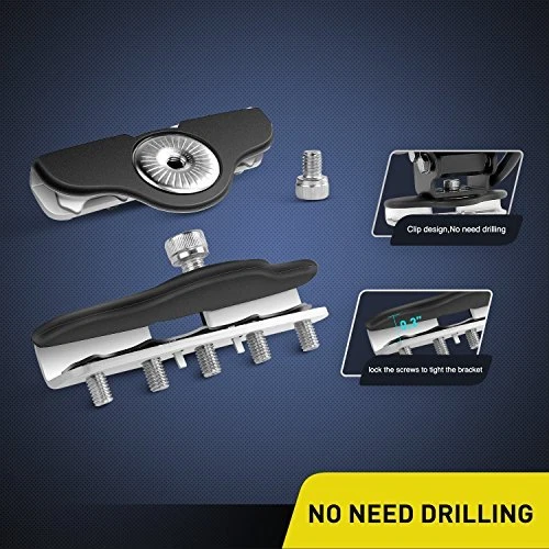 Barra de luz de trabajo LED Nilight 2 piezas sin perforación soportes de acero inoxidable soporte de abrazadera Foto 4 de 4