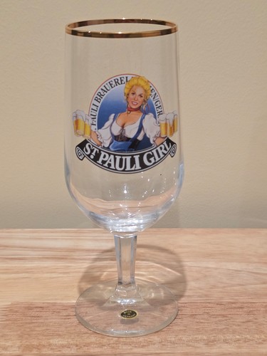 St Pauli Girl Beer Glass, Columbia House Worlds Great Breweries 24k Gold Rim
