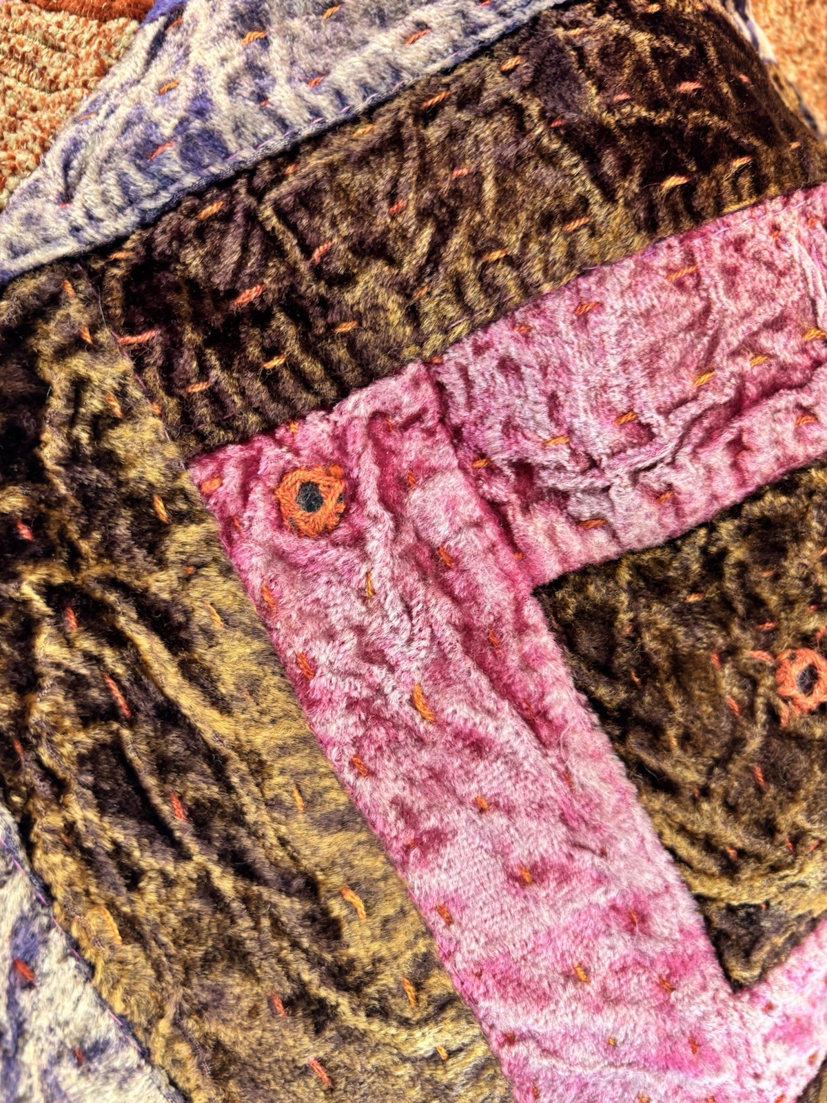 Bijoux Terner Home Bag Patchwork Saniel Pink Brow… - image 3