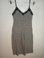 Zara Romper Cropped Jumpsuit Size Five Side Zip Lace Spaghetti Strap