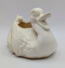 Vintage McCoy Pottery Duck Planter White Glaze Crackle Finish USA 8"