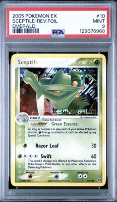 2005 Pokemon EX Emerald Sceptile 10/106 Stamped Reverse Holo PSA 9