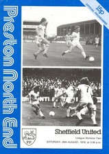 Programme: Preston North End v Sheffield United. League Division 2. 26/08/1978.
