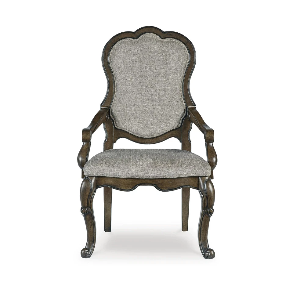 Cadeira Signature Design by Ashley Maylee braço de jantar, conjunto de 2, marrom escuro - Imagem 2 de 4