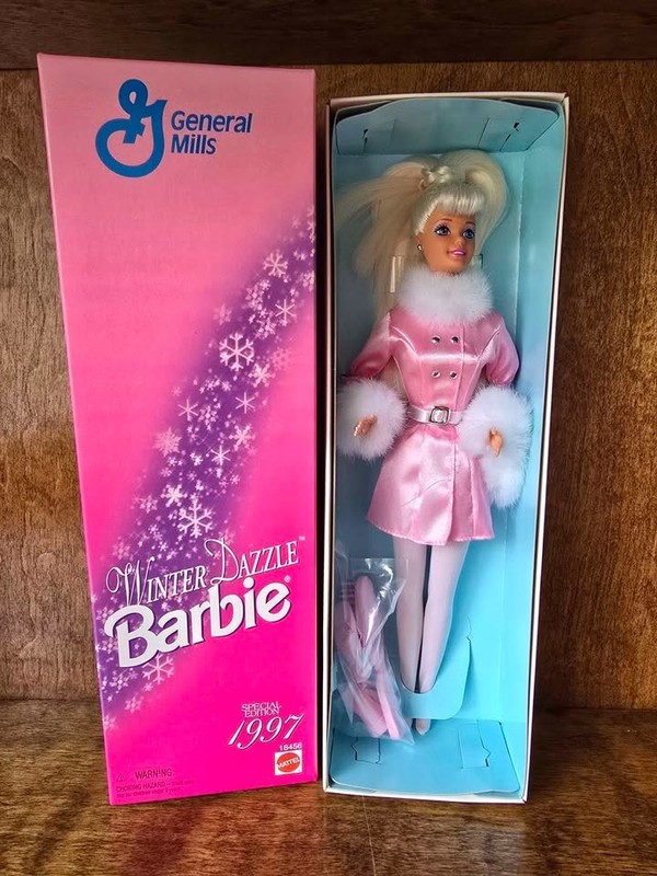 Vintage 1997 Mattel General Mills Winter Dazzle Barbie Doll #18456 MIB NRFB