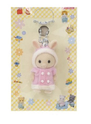 CALICO CRITTERS FLUFFY PARKA MILK RABBIT BABY KEYCHAIN NEW ON CLAICO CARD RARE