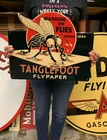 Antique Vintage Old Style Sign Tanglefoot Fly Paper Made USA