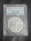 2025 $1 American Silver Eagle PCGS MS70 First Day Of Issue Flag Label