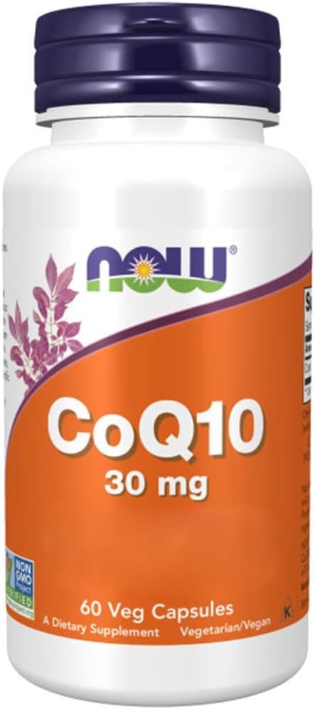 Now Foods, CoQ10 (Coenzyme Q10), 30mg, High Dose, 60 Vegan Capsules, Lab-Tested