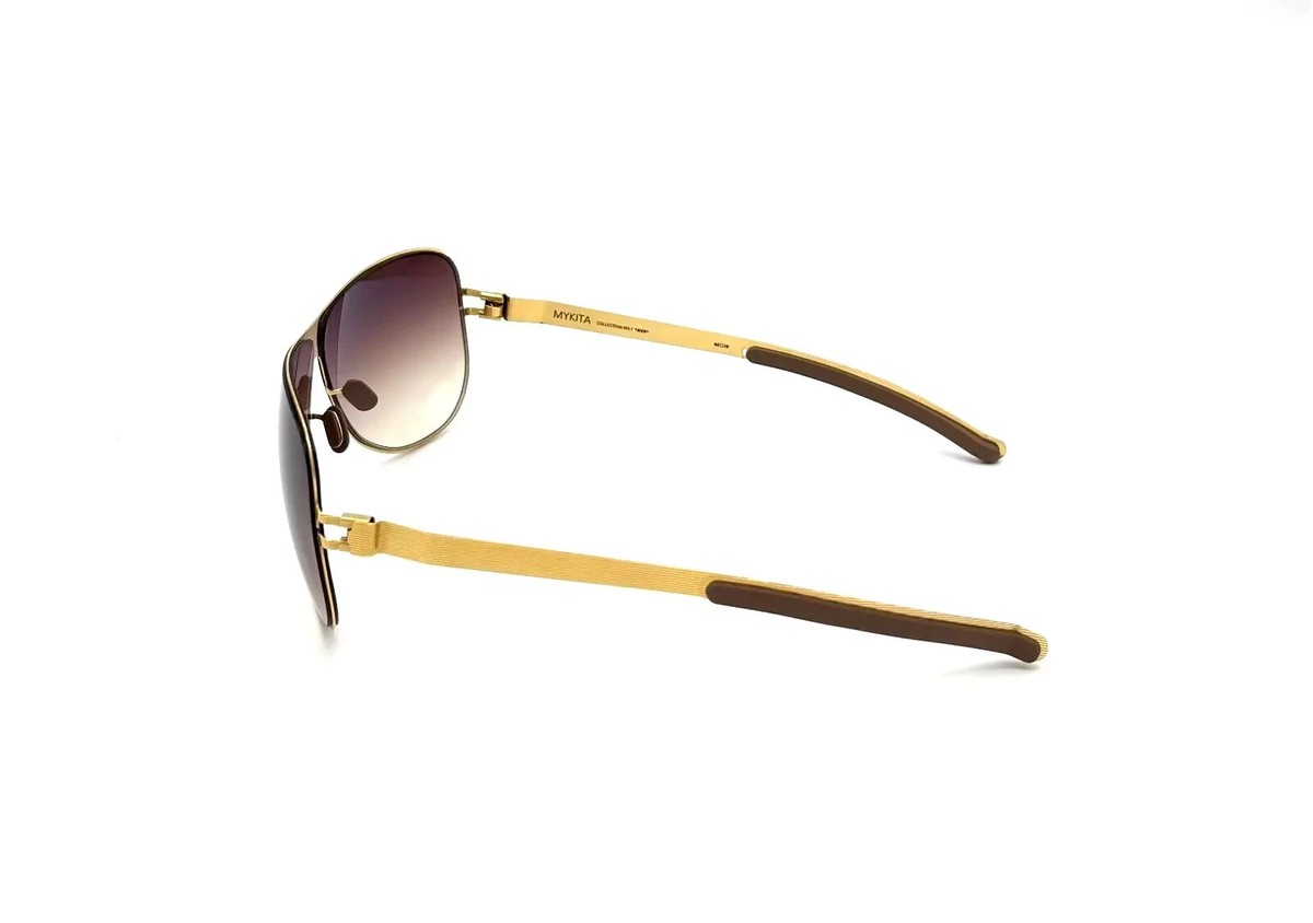 MYKITA AVA GOLDLINE COL 008 w BROWN GRADIENT BR1X LENS SUNGLASS