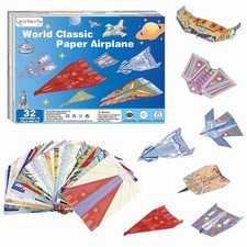 Kids Paper Airplane Kit, Creative Paper Airplane Book with 16 Classic Designs...
