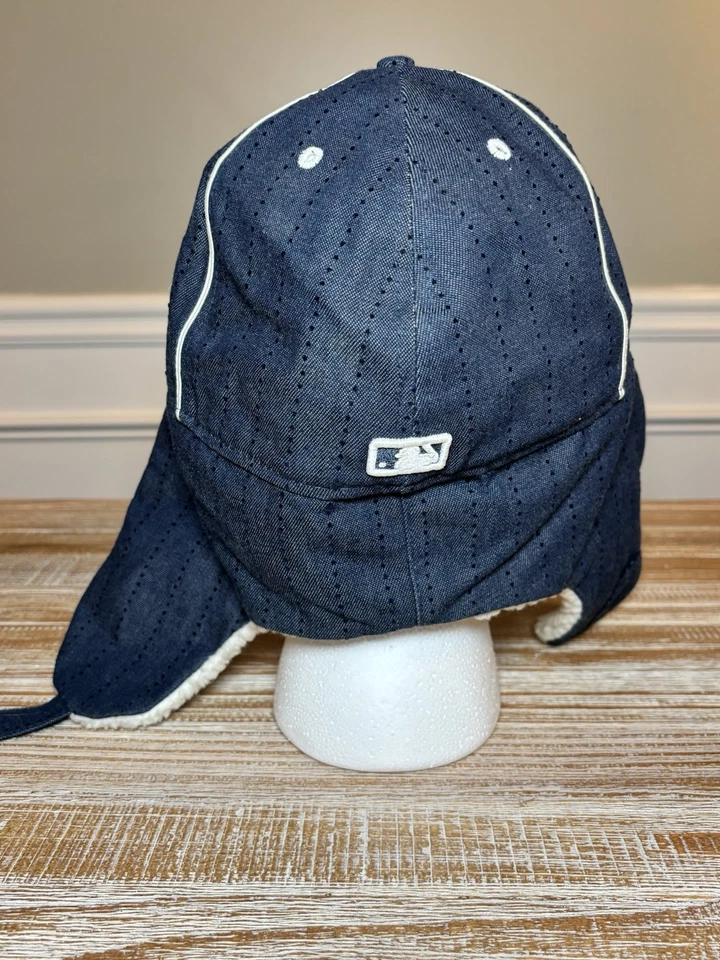 Винтажная синяя ретро шляпа New Era Atlanta Braves Dog Ear Sherpa 7 3/8 Crown MLB - Изображение 4 из 4