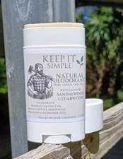 Men's Natural Deodorant, Postbiotic,  Aluminum Free, Baking Soda Free