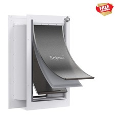 Pet Door for Wall,3-Flap,Steel Frame and Telescoping Tunnel, Aluminum Lock, D...