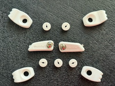 Riddell SpeedFlex Football Helmet Facemask Hardware White Clips Valve Caps Kit