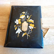Gepr&auml;gtes Fotoalbum Set mit 28 Kabinettfotos Schwarz-Wei&szlig; Portrait auf Pappe