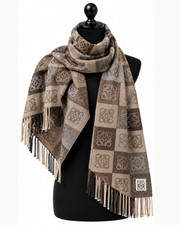 LOEWE Anagram Logo Scarf Wool  Cashmere Stole Shawl Wrap made in UK Unisex