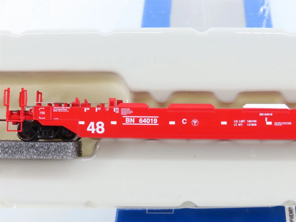 N Scale Athearn 17214 BN Railway 3-Unit Drawbarred Husky Stack Set - Image 4 of 4
