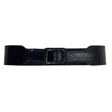 Y2K Banana Republic Made In Italy Wide Leather Reptile Print Belt Adjustable S