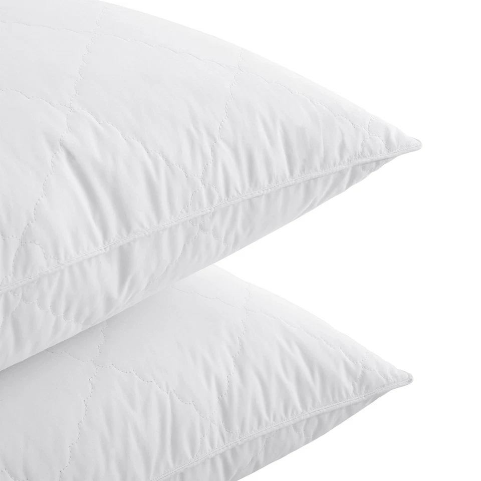 Paquete de 2 almohadas acolchadas suaves para cama de plumas king o queen, funda anti pluma Foto 4 de 4