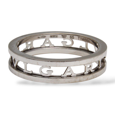BVLGARI BULGARI B.zero1 Logo Band Ring 18K White Gold Size 65 5.5 mm