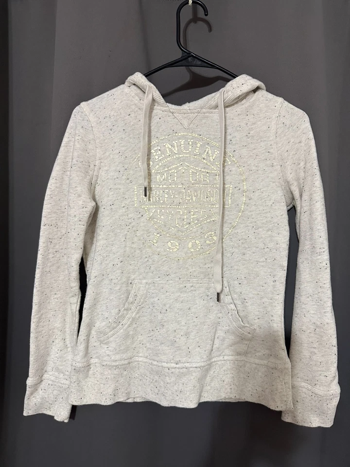 Sudadera con capucha Harley-Davidson - S | Gris moteado, logotipo vintage, clase Streetwear 1903 Foto 3 de 4