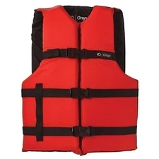 Onyx Nylon General Purpose Life Jacket - Adult Universal - Red