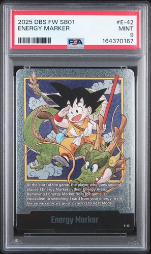 DRAGON BALL SUPER CARD GAME FUSION WORLD MANGA BOOSTER 01 ENERGY MARKER PSA 9