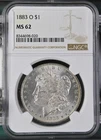 1883-O Morgan Dollar NGC Certified MS62