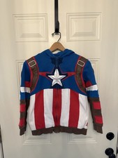 Boys Official Disney Captain America Hoody Size 9/10 With Mask