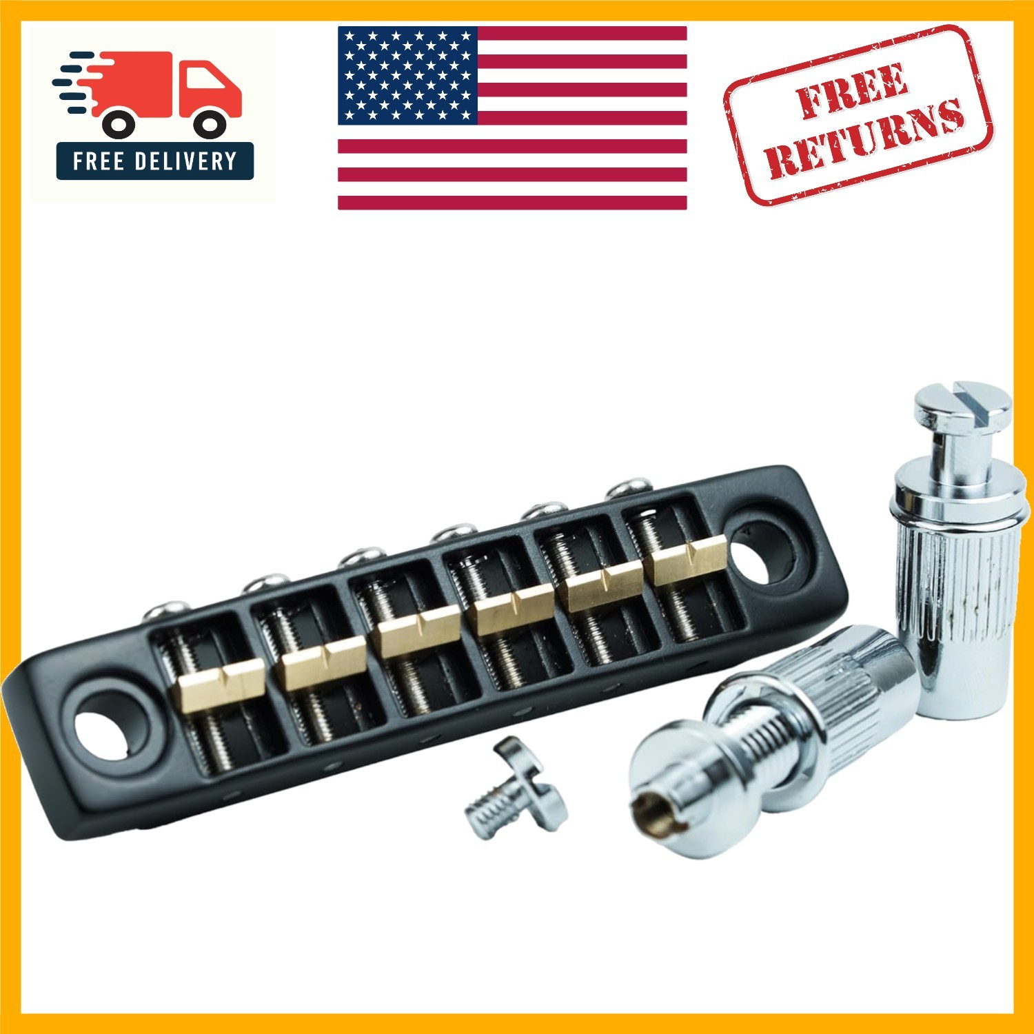 Stylish Black Tune-O-Matic Bridge with Brass Saddle for Electric Guitar Upgrades
