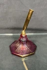 VTG!  Fenton Ruby Red/Amberina Carnival”Persian Medallion”Desktop Ink pen Holder
