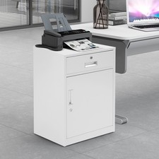 Metal Vertical File Storage Cabinet 1 Drawer Filing Cabinet with Lock for Office