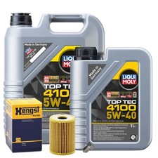 Motoröl 5W40 LIQUI MOLY Top Tec4100 6L+HENGST Ölfilter+Ölablassschraube