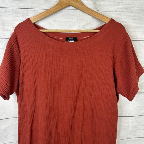 Luna Karina Potestio Womens size Medium Cotton Gauzy Tunic Dress Lagenlook USA - 第 3/8 張圖片
