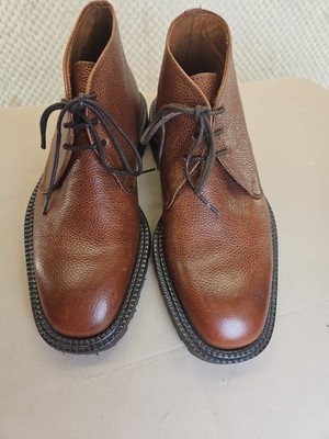 Joseph Abboud Chukka Boots Mens Size 9 Tan Pebbled Leather Lug Sole Brown NEW Joseph Abboud Brown Pebbled Leather Cap Toe Chukka Boots 7.5  main image 4