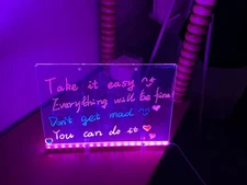 Led Drawing Board with 7 Colors,12"X8" Acrylic Dry Erase Board with Light