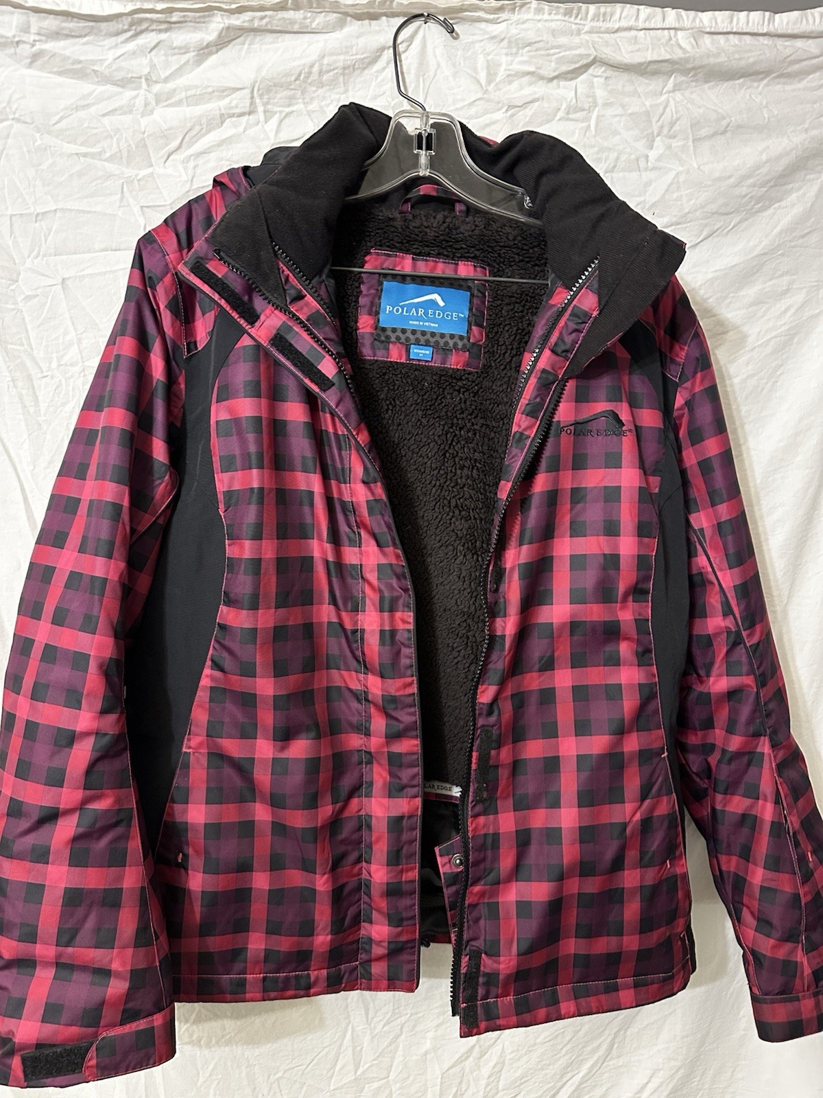 Polar Edge Ski Jacket Womens Large Black And Pink  Waterproof Full Zip